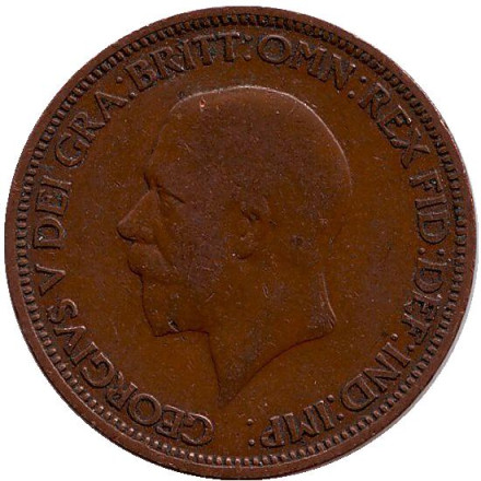 Монета 1/2 пенни. 1936 год, Великобритания. Монета 1/2 пенни. 1936 год, Великобритания.