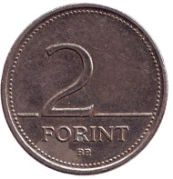 Монета 2 форинта. 2000 год, Венгрия. Монета 2 форинта. 2000 год, Венгрия.