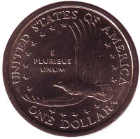 Сакагавея (Парящий орел), серия "Коренные американцы". 1 доллар, 2003 год (D), США.