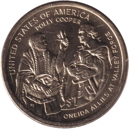 Монета 1 доллар. 2026 год (P), США. Сакагавея. Полли Купер.