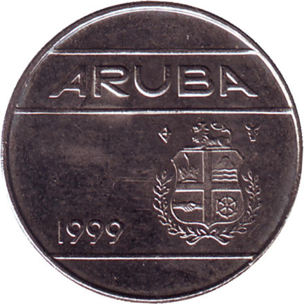 Монета 10 центов. 1999 год, Аруба. Монета 10 центов. 1999 год, Аруба.