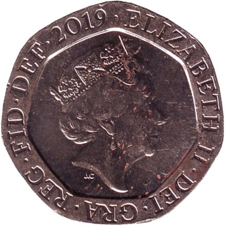 Монета 20 пенсов. 2019 год, Великобритания.