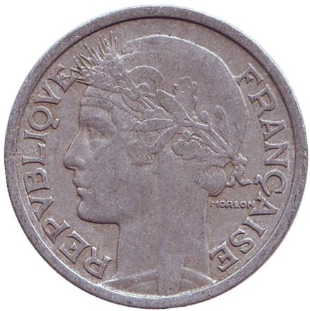 Монета 2 франка. 1949 год, Франция. Монета 2 франка. 1949 год, Франция.