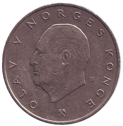 Монета 5 крон. 1976 год, Норвегия.