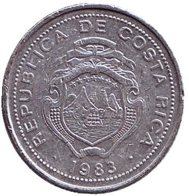 Монета 25 сантимов. 1983 год, Коста-Рика. Монета 25 сантимов. 1983 год, Коста-Рика.