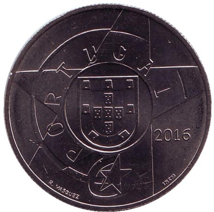 Монета 5 евро. 2016 год, Португалия. Модернизм. "Эпохи Европы". Монета 5 евро. 2016 год, Португалия. Модернизм. "Эпохи Европы".