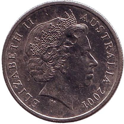 Монета 5 центов. 2001 год, Австралия. Ехидна. Монета 5 центов. 2001 год, Австралия. Ехидна.