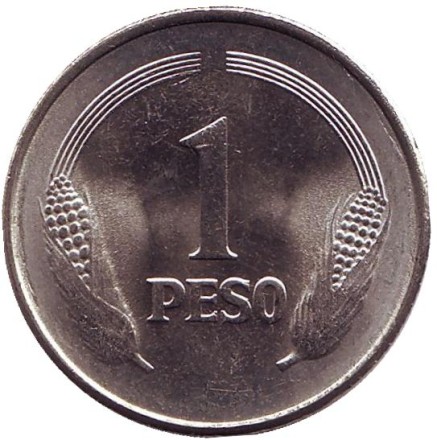 Монета 1 песо. 1977 год, Колумбия. UNC. Симон Боливар.