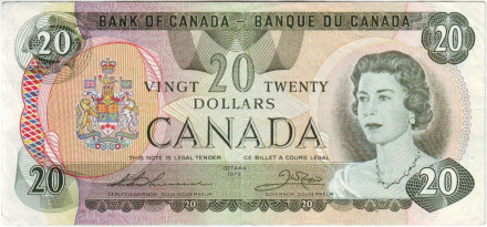Банкнота 20 долларов. 1979 год, Канада.