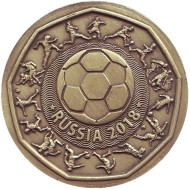 Чемпионат мира по футболу 2018 года в России. Дворцовый мост. Сувенирный жетон, Санкт-Петербург.