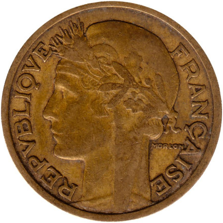 Монета 2 франка. 1933 год, Франция. Тип 1. Монета 2 франка. 1933 год, Франция. Тип 1.