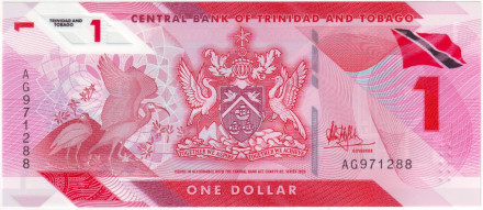 Банкнота 1 доллар. 2020 год, Тринидад и Тобаго.