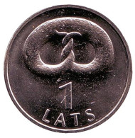 Монета 1 лат, 2005 год, Латвия. Крендель. Монета 1 лат, 2005 год, Латвия. Крендель.