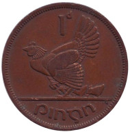 Монета 1 пенни. 1948 год, Ирландия. Птица. Ирландская арфа. Монета 1 пенни. 1948 год, Ирландия. Птица. Ирландская арфа.