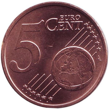 Монета 5 центов. 2018 год, Эстония. Монета 5 центов. 2018 год, Эстония.