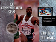 Монета 50 центов (P). 1992 год, США. (с маркой) XXV летние Олимпийские игры. Гимнастика. Монета 50 центов (P). 1992 год, США. (с маркой) XXV летние Олимпийские игры. Гимнастика.