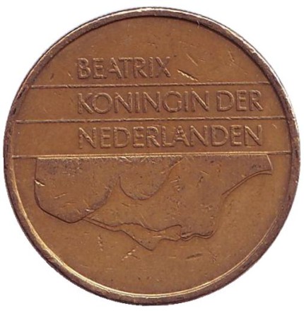 Монета 5 гульденов. 1990 год, Нидерланды.