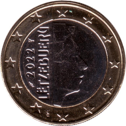 Монета 1 евро. 2022 год, Люксембург.