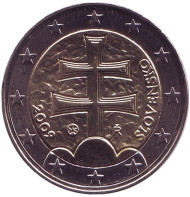 Монета 2 евро. 2009 год, Словакия. Монета 2 евро. 2009 год, Словакия.
