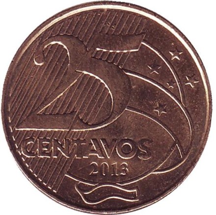 Монета 25 сентаво. 2013 год, Бразилия. Мануэл Деодору да Фонсека. Монета 25 сентаво. 2013 год, Бразилия. Мануэл Деодору да Фонсека.