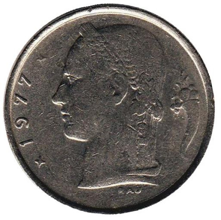 Монета 1 франк. 1977 год, Бельгия. (Belgie) Монета 1 франк. 1977 год, Бельгия. (Belgie)
