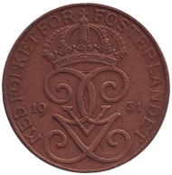 Монета 5 эре. 1931 год, Швеция. Монета 5 эре. 1931 год, Швеция.