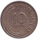 Монета 10 центов. 1974 год, Сингапур. Морской конек.