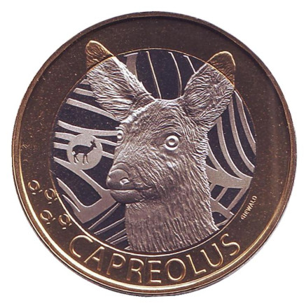 Монета 10 франков. 2019 год, Швейцария. Косуля.