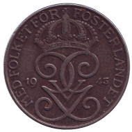 Монета 5 эре. 1943 год, Швеция. Монета 5 эре. 1943 год, Швеция.