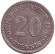 Монета 20 пфеннигов. 1876 год (D), Германская империя. Монета 20 пфеннигов. 1876 год (D), Германская империя.