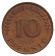 Монета 10 пфеннигов. 1970 год (G), ФРГ. Дубовые листья. Монета 10 пфеннигов. 1970 год (G), ФРГ. Дубовые листья.