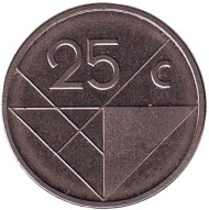 Монета 25 центов. 2008 год, Аруба. Монета 25 центов. 2008 год, Аруба.