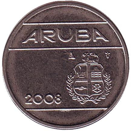 Монета 25 центов. 2008 год, Аруба.