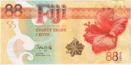 Банкнота 88 центов. 2022 год, Фиджи. Банкнота 88 центов. 2022 год, Фиджи.