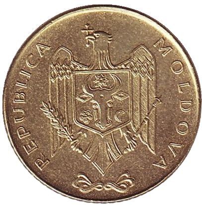 Монета 50 бани. 2008 год, Молдавия. Из обращения.