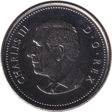 Монета 50 центов. 2023 год, Канада. Карл III. Монета 50 центов. 2023 год, Канада. Карл III.