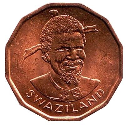 Монета 1 цент. 1982 год, Свазиленд. UNC. Ананас.