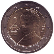 Монета 2 евро. 2011 год, Австрия. Монета 2 евро. 2011 год, Австрия.
