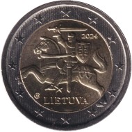 Монета 2 евро. 2024 год, Литва. Монета 2 евро. 2024 год, Литва.
