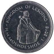 Монета 1 лоти. 2018 год, Лесото. Мошеш I - король Лесото. Монета 1 лоти. 2018 год, Лесото. Мошеш I - король Лесото.
