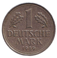 Монета 1 марка. 1989 год (G), ФРГ. Монета 1 марка. 1989 год (G), ФРГ.