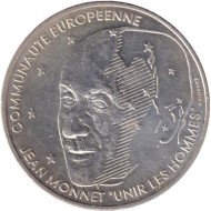 Монета 100 франков. 1992 год, Франция. Жан Монне. Монета 100 франков. 1992 год, Франция. Жан Монне.