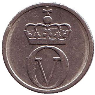 Монета 10 эре. 1968 год, Норвегия. Пчела.