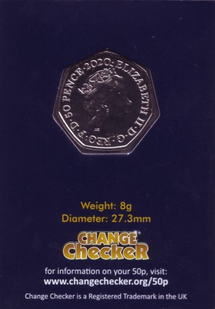 Монета 50 пенсов. 2020 год, Великобритания. Мегалозавр (серия "Динозавры").