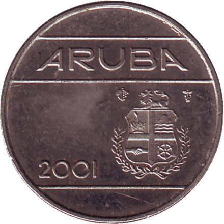 Монета 10 центов. 2001 год, Аруба. Монета 10 центов. 2001 год, Аруба.