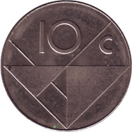 Монета 10 центов. 2001 год, Аруба. Монета 10 центов. 2001 год, Аруба.