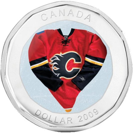 Годовой набор монет (7 шт.). 2009 год, Канада. Хоккейный клуб "Калгари Флэймз". 
