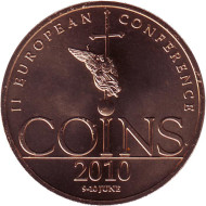 II Международная конференция и выставка монет "COINS-2010" в Санкт-Петербурге. Памятный жетон. СПМД. Россия. II Международная конференция и выставка монет "COINS-2010" в Санкт-Петербурге. Памятный жетон. СПМД. Россия.