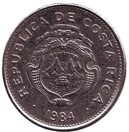 Монета 50 сантимов. 1984 год, Коста-Рика. Монета 50 сантимов. 1984 год, Коста-Рика.