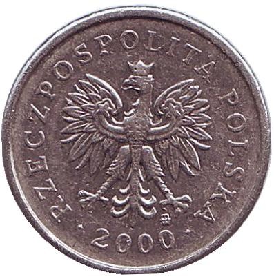 Монета 20 грошей. 2000 год, Польша. Монета 20 грошей. 2000 год, Польша.
